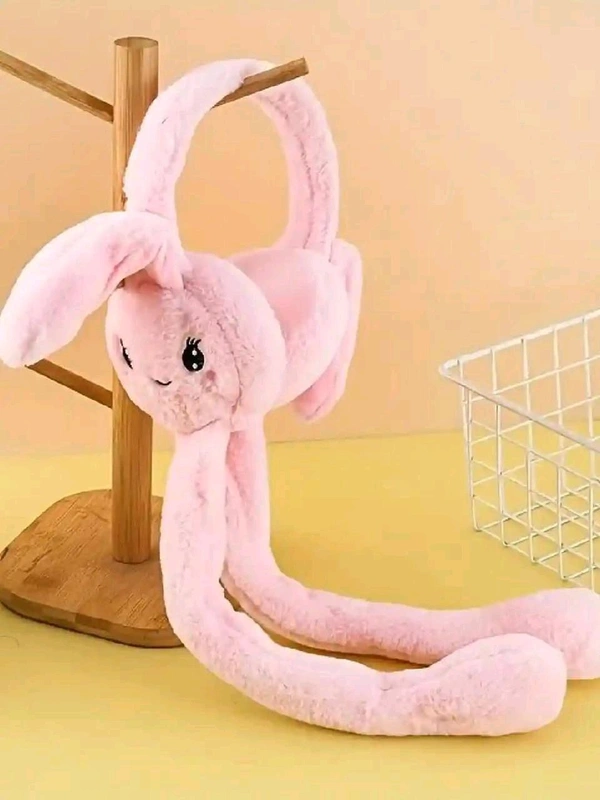 Cute Rabbit Plush Earmuffs for Kids – Ear Movement Cartoon Winter Ear Caps | Soft Warm Autumn & Winter Ear Warmers for Girls & Boys (Pack of 1, Adjustable, Fun Bunny Design)