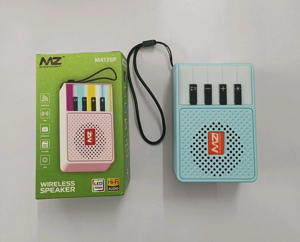 MZ New M-413 Wireless Speaker (Led Cool Light Fusion , Hi-fi Audio, Type C Port, Tws Connect , Fm Radio, TF Card, Aux)