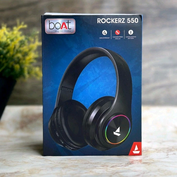 Boat New Rockerz-550 Wireless Heavy Premium Quality Headphones (Adjustable Headband ! Support TF Card ! Aux Port ! Control Button ⏏️ )