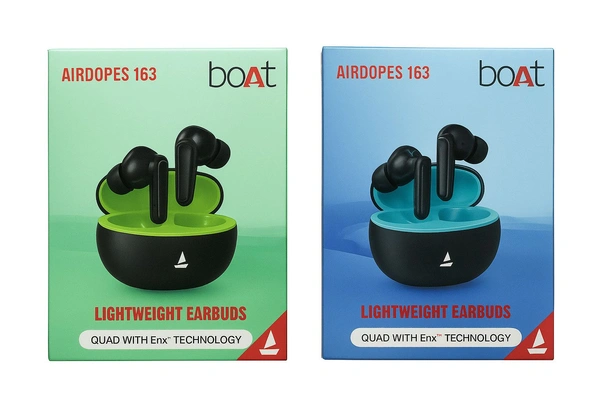 Boat New B-163 Light Weight Earbuds (Lamination Pack, Type C Port)