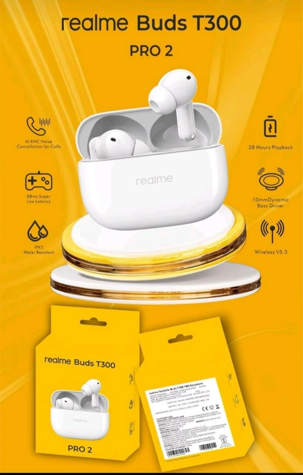 Realme Buds T-300 Heavy Premium Quality(Beep Sound Type C Port)Earbuds 