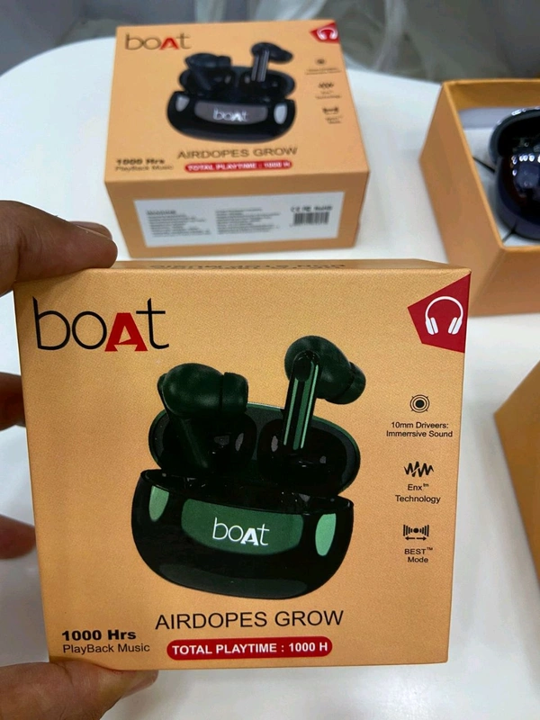 New boat TWS Airdopes Grow – Long Playtime, Enx Tech, Immersive Bass, Gaming Mode Hard Box