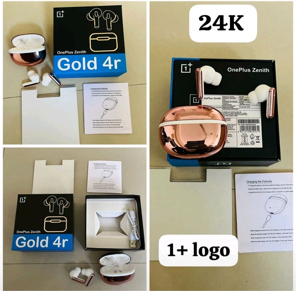 One Plus Gold 4r Heavy Golden Edition Premium Quality Earbuds 
