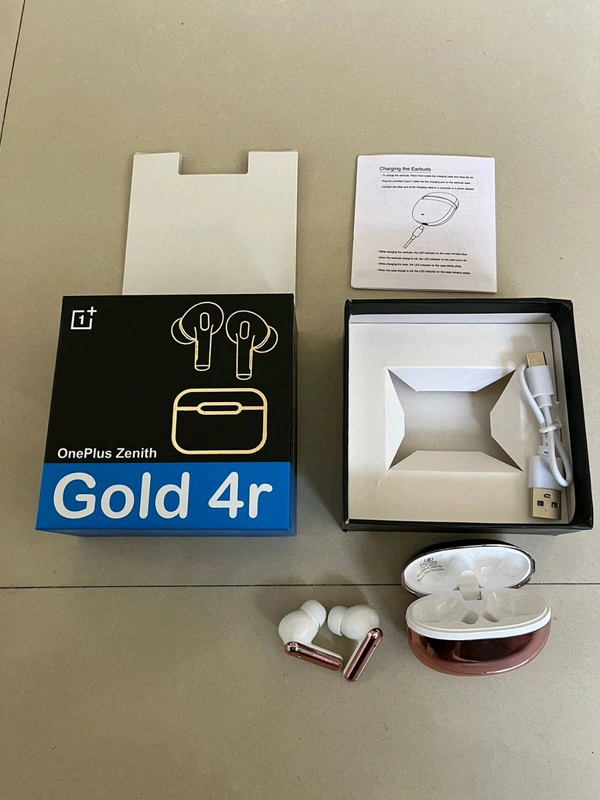 One Plus Gold 4r Heavy Golden Edition Premium Quality Earbuds 