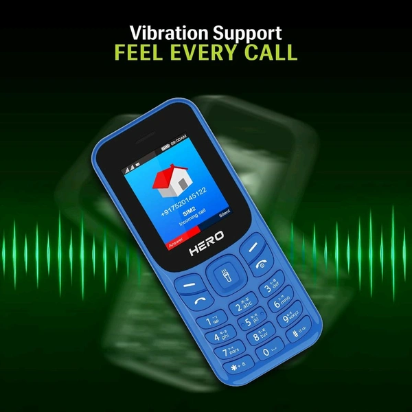 Lava Hero Shakti 2025 Dual Sim Keypad Mobile Phone (with Vibration Alert) | 1.8″ Display ( Service Center Warranty )