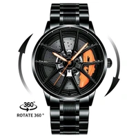 Car Wheel Watch - Luxury Men's Wristwatch - Black