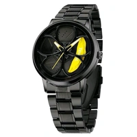 Car Wheel Watch - Luxury Men's Wristwatch - Black