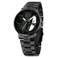 Car Wheel Watch - Luxury Men's Wristwatch - Black