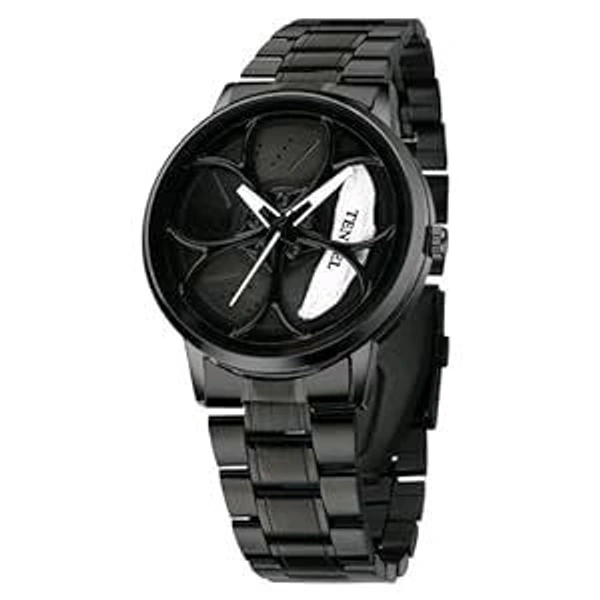 Car Wheel Watch - Luxury Men's Wristwatch - Black
