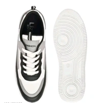 Stylish Black & White Casual Sneakers – Trendy & Comfortable Footwear for Men" - 9