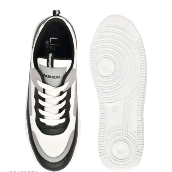 Stylish Black & White Casual Sneakers – Trendy & Comfortable Footwear for Men" - 9