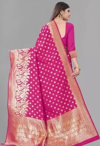 Neha Collection Women's Banarasi Silk Saree - pink, Free Size