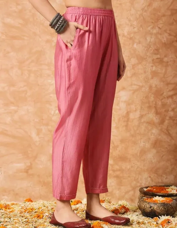 Neha Collection Women's Linen Cotton Kurta,Pant, And Dupatta Sets - Peach, L