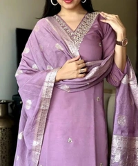 Neha Collection Women's Latest Designer Kurta Sets - Light purple, S