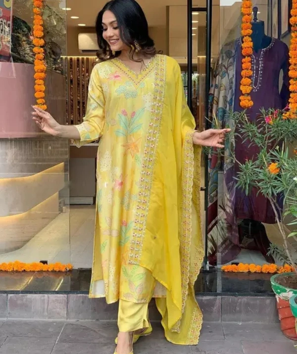 Neha Collection Women's Latest Designer Kurta Sets - light yellow, S