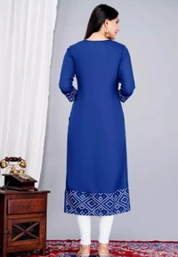 Neha Collection Women's Rayon Ethnic Wear Kurti - Royal Blue, XXL