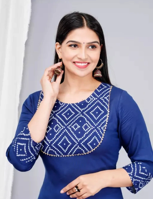 Neha Collection Women's Rayon Ethnic Wear Kurti - Royal Blue, XXL