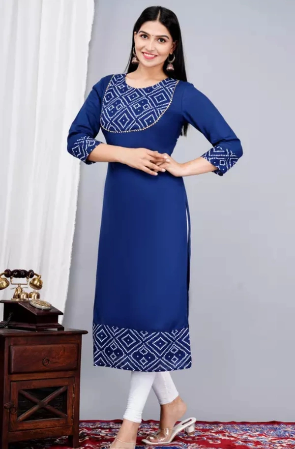 Neha Collection Women's Rayon Ethnic Wear Kurti - Royal Blue, M