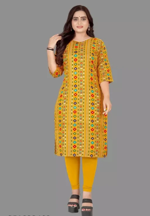 Neha Collection Women's Premium A-line Cotton Kurti - Yellow, XXXL