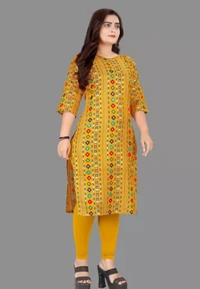 Neha Collection Women's Premium A-line Cotton Kurti - Yellow, XXXL