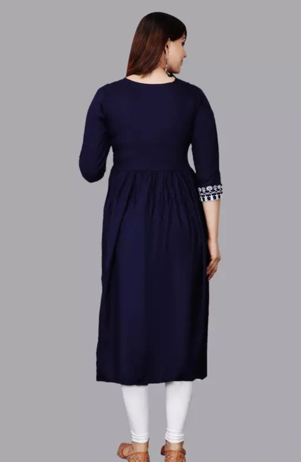 Neha Collection Women's Embroidery Kurti - Dark Blue, XXL