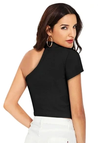 Neha Collection Women's Casual Stylish Short Crop Top - Black, XL