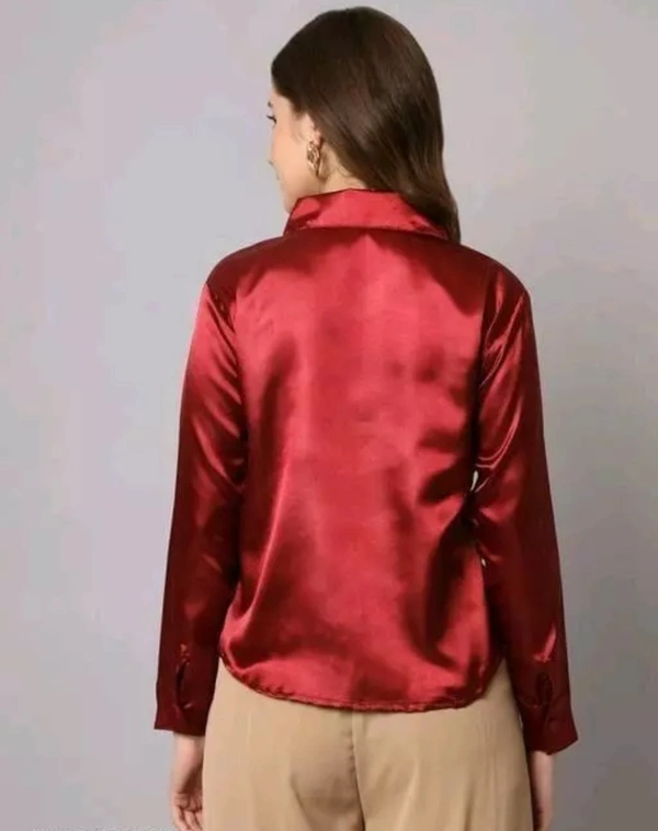 Neha Collection Women Solid Formal Shirt - Maroon, M