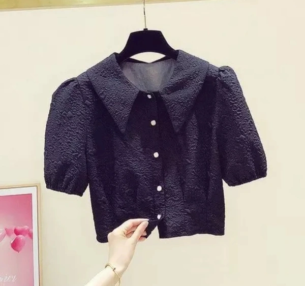 Neha Collection Women Velantino Crop  Shirt - Black, M