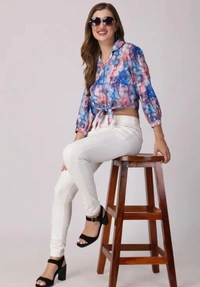 Neha Collection Women Stylish Crop Shirt - L