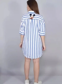 Neha Collection Women Stylish Designer Long Mikki Print Shirt - Blue, L