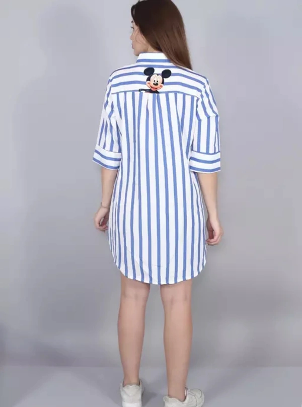 Neha Collection Women Stylish Designer Long Mikki Print Shirt - Blue, L
