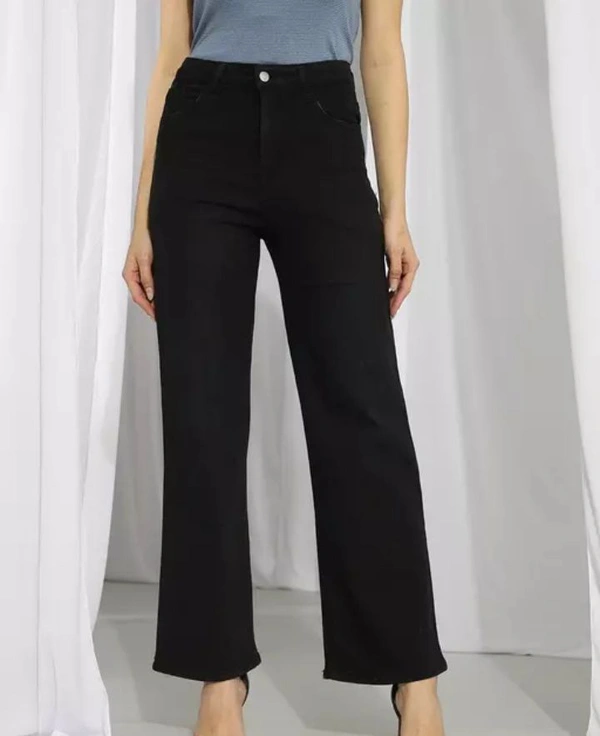 Neha Collection Women High Rise Straight Jeans - Black, 28