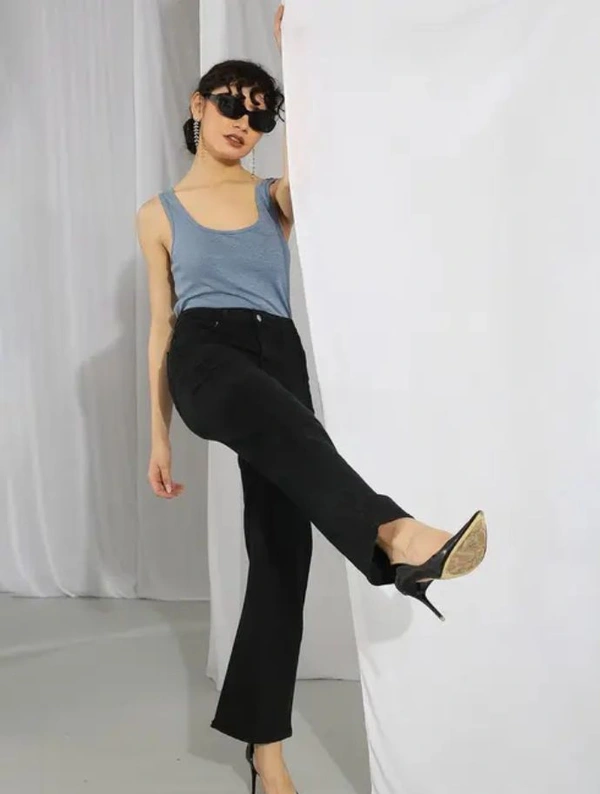 Neha Collection Women High Rise Straight Jeans - Black, 28