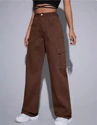 Neha Collection Women 6 Pockets Bell Bottom Jeans - Brown, 36
