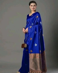 Banarasi Silk Women Designer Banarasi Soft Silk Saree - Blue