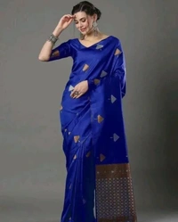 Banarasi Silk Women Designer Banarasi Soft Silk Saree - Blue