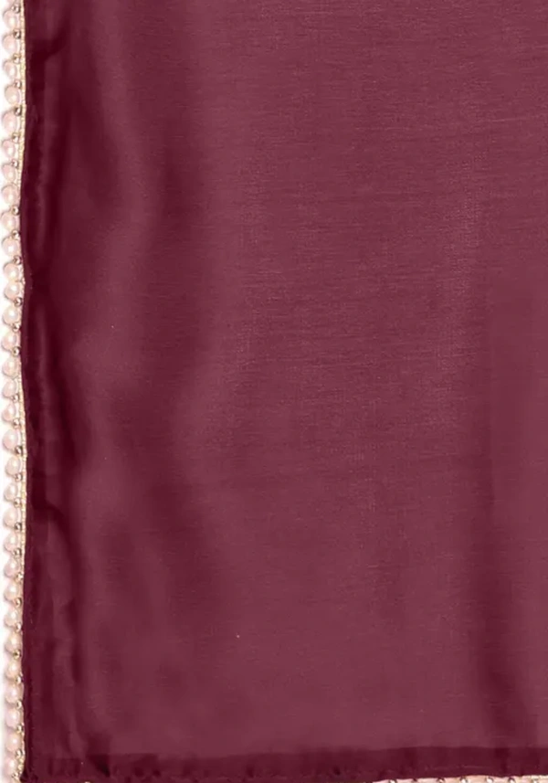 Neha Collection Women Trendy Fashionable Satin Saree - Maroon, Free Size