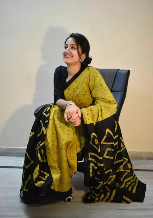 Neha Collection Women Pure Cotton Saree - yellow, Free Size
