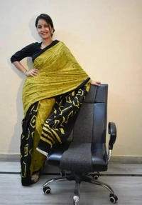 Neha Collection Women Pure Cotton Saree - yellow, Free Size