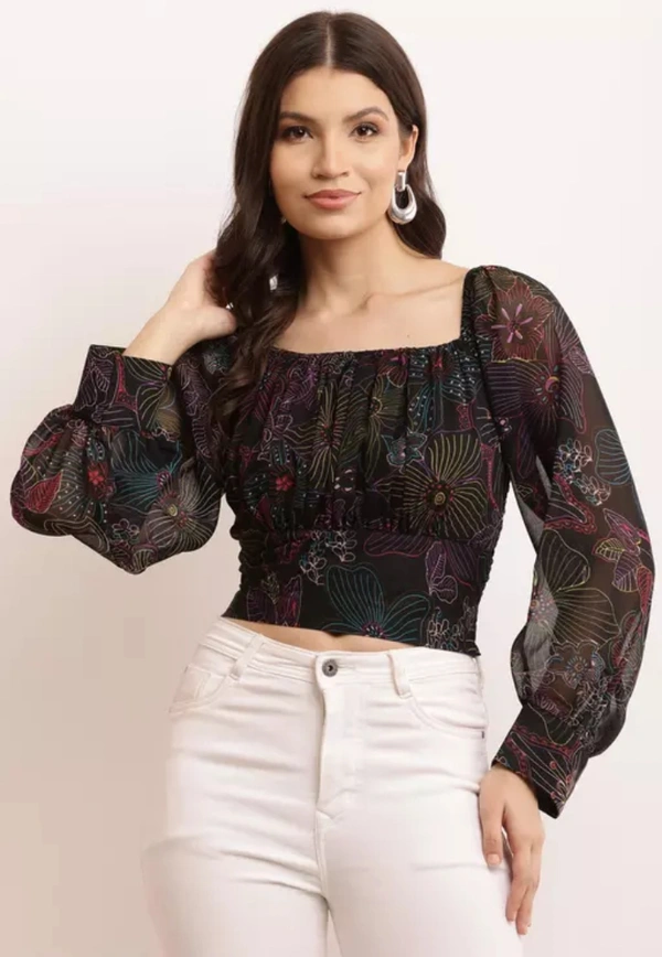 Neha Collection Women Trendy Crop Top - Black, M