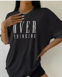 Neha Collection  Women Stylish T-shirt - Black, XXL