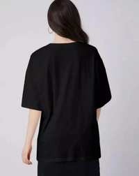 Neha Collection Women Cotton Blend Round Neck T-shirt - Black, XXL
