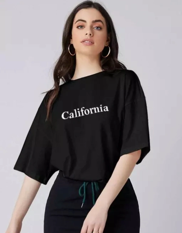 Neha Collection Women Cotton Blend Round Neck T-shirt - Black, L