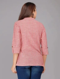 Neha Collection Women Cotton Check Shirt - L, Pink