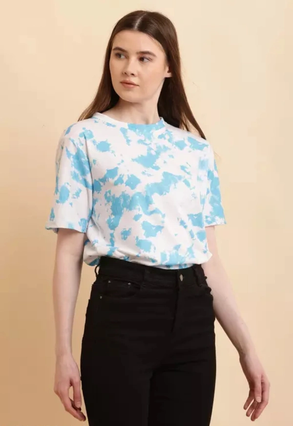Neha Collection Women Trendy Half Sleeve Printed T-shirt - White, XS