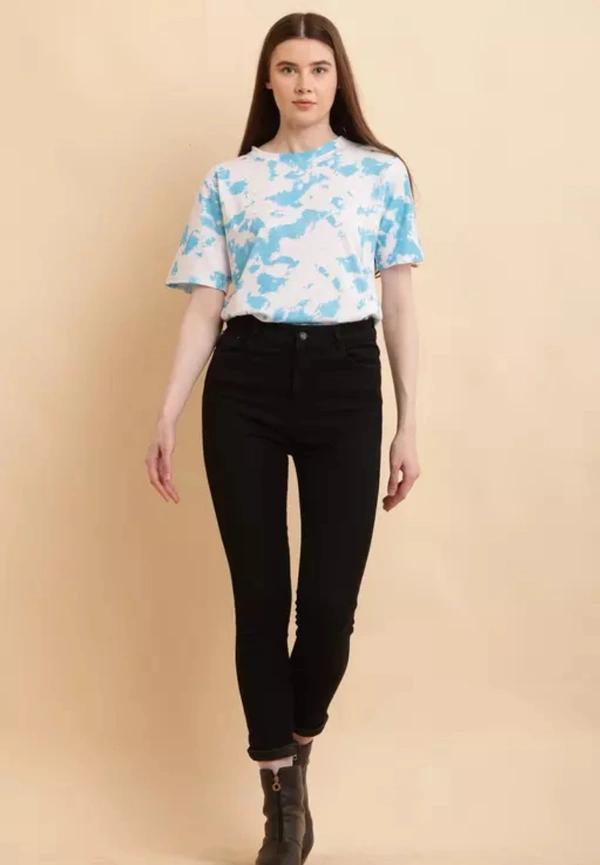 Neha Collection Women Trendy Half Sleeve Printed T-shirt - White, XXL