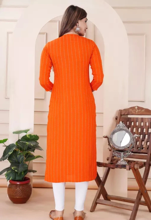Neha Collection Women Digital Emrodery And Printed Kurti - Orange, S