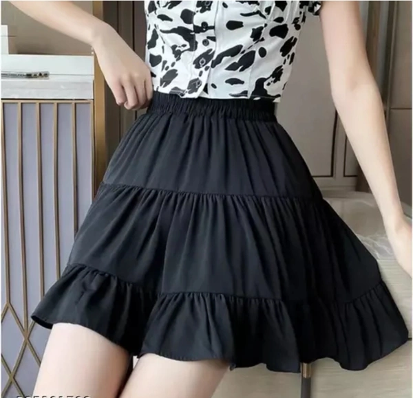 Neha Collection Women Beautiful Mini Black Skirt - Black, 36