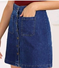 Neha Collection Women Denim Dark Blue Skirt - Dark Blue, 26
