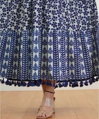 Neha Collection Women Trendy Anarkali Style Gown - Blue, M
